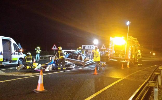 Tres heridos en un accidente en la A-8, a la altura de Colindres