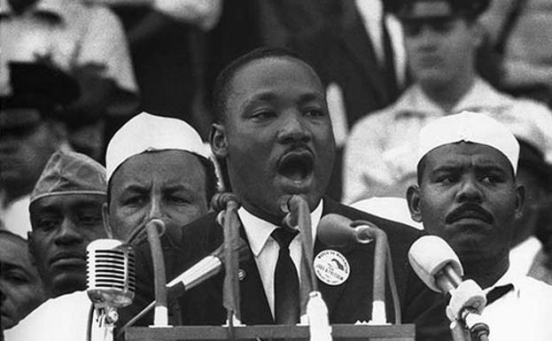 Martin Luther King, durante uno de sus discursos./