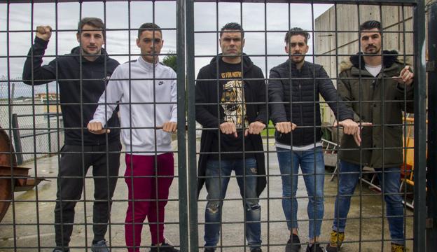 Julen Castañeda, Pau Miguélez, David Córcoles, Héber Pena y Álex García./Alberto Aja
