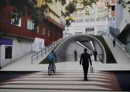 Infografía del proyecto de túnel entre la Alameda de Oviedo y la calle Castilla/ Javier Cotera/