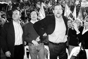 Rajoy, durante el acto celebrado en Don Benito. / EFE/