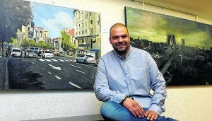 El pintorJosé Antonio Quintana en la galería santanderina. ::
SANE/