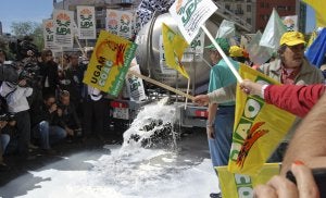 La delegación cántabra, en el acto de protesta de Cuatro Caminos (Madrid). ::
DM/
