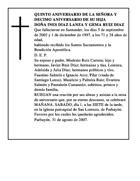 DOÑA INES DIAZ LANZA Y GEMA RUIZ DIAZ