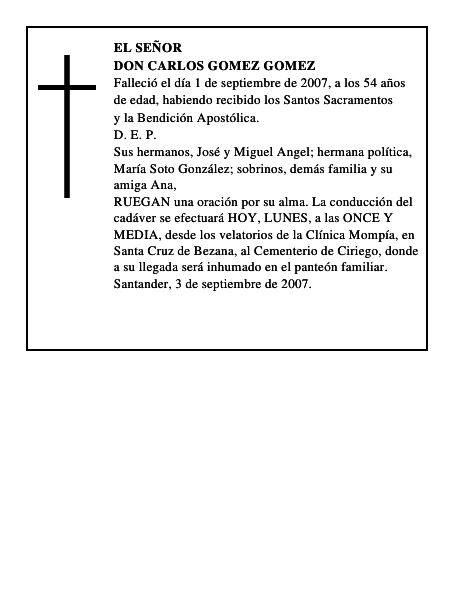 DON CARLOS GOMEZ GOMEZ