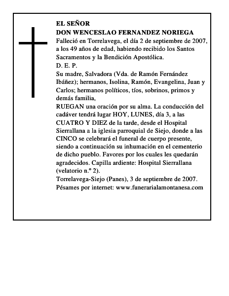 DON WENCESLAO FERNANDEZ NORIEGA