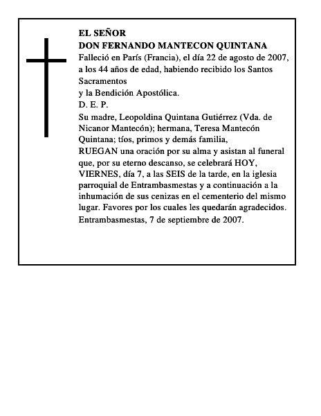 DON FERNANDO MANTECON QUINTANA