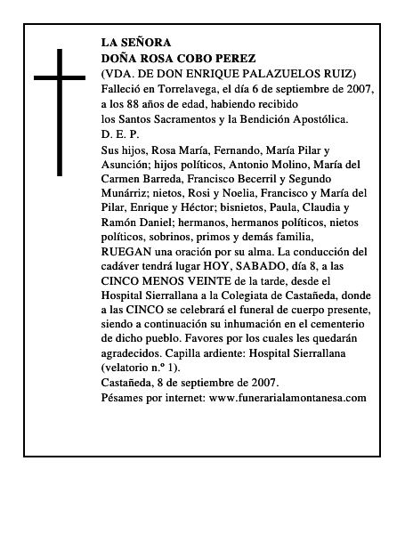 DOÑA ROSA COBO PEREZ