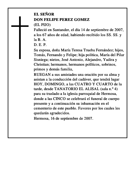 DON FELIPE PEREZ GOMEZ