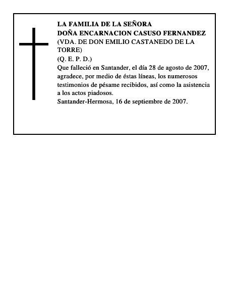 DOÑA ENCARNACION CASUSO FERNANDEZ