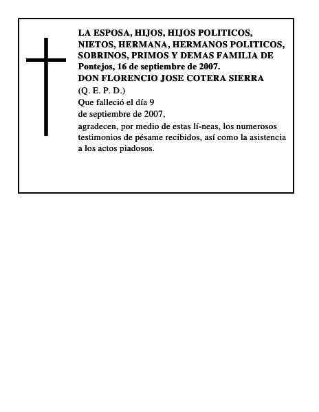 DON FLORENCIO JOSE COTERA SIERRA
