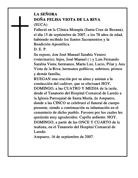DOÑA FELISA VIOTA DE LA RIVA