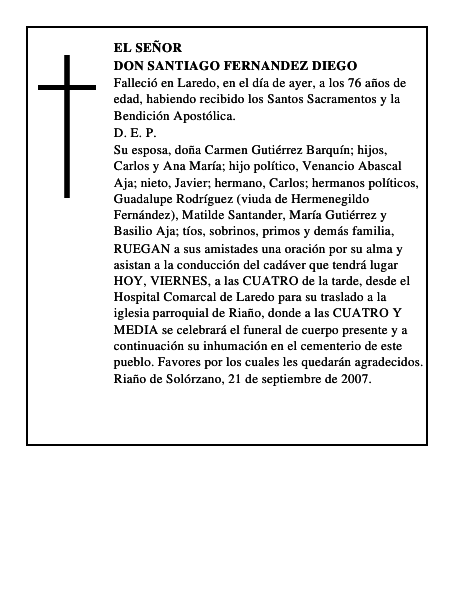 DON SANTIAGO FERNANDEZ DIEGO