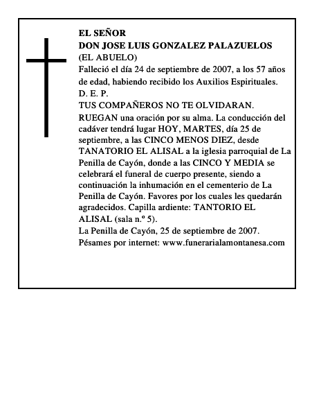 DON JOSE LUIS GONZALEZ PALAZUELOS