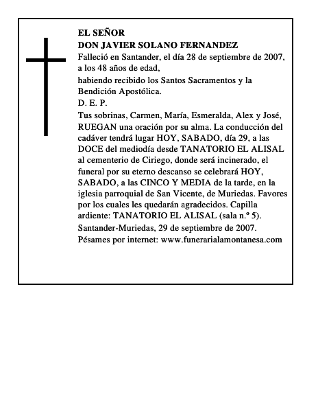 DON JAVIER SOLANO FERNANDEZ