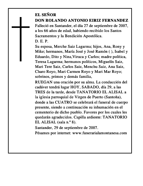 DON ROLANDO ANTONIO EIRIZ FERNANDEZ