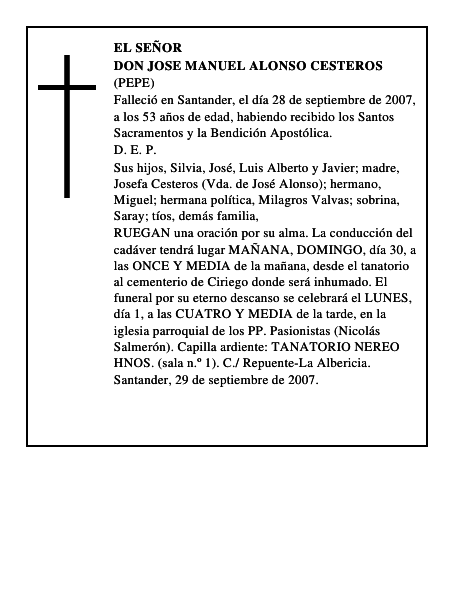 DON JOSE MANUEL ALONSO CESTEROS