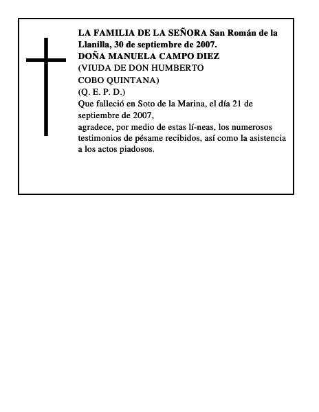 DOÑA MANUELA CAMPO DIEZ