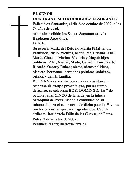 DON FRANCISCO RODRIGUEZ ALMIRANTE