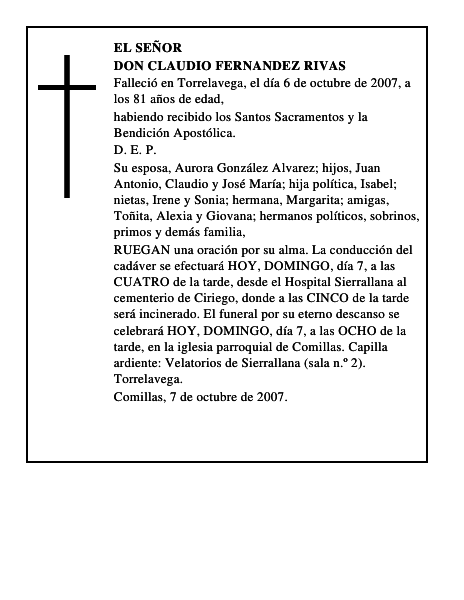 DON CLAUDIO FERNANDEZ RIVAS
