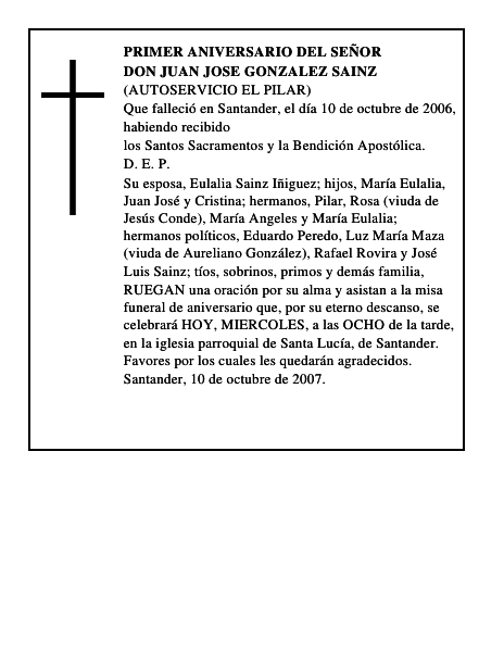 DON JUAN JOSE GONZALEZ SAINZ