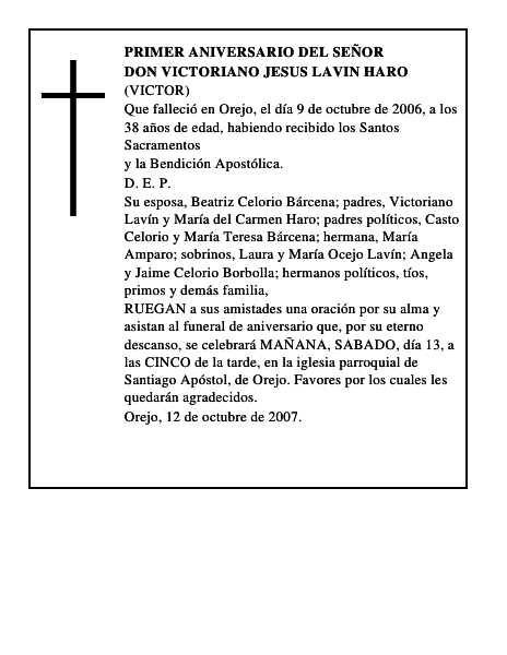 DON VICTORIANO JESUS LAVIN HARO