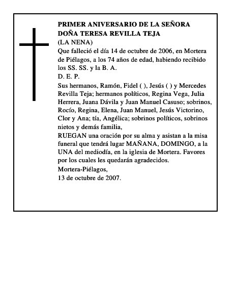 DOÑA TERESA REVILLA TEJA