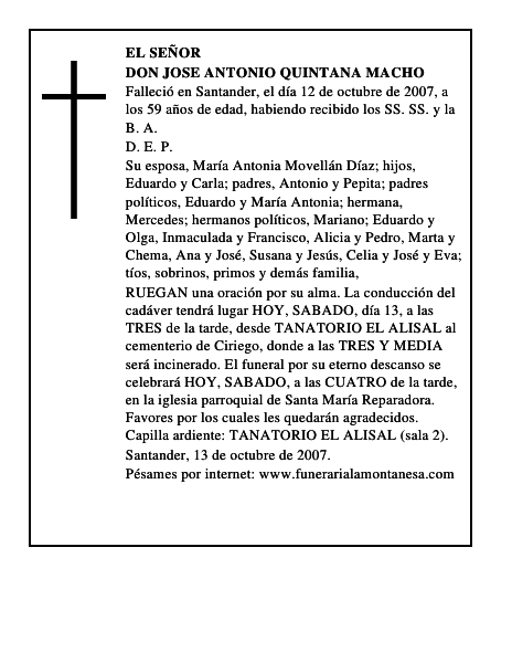 DON JOSE ANTONIO QUINTANA MACHO
