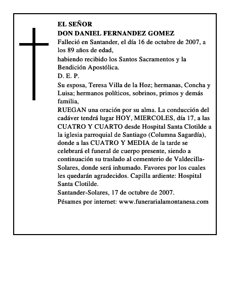 DON DANIEL FERNANDEZ GOMEZ