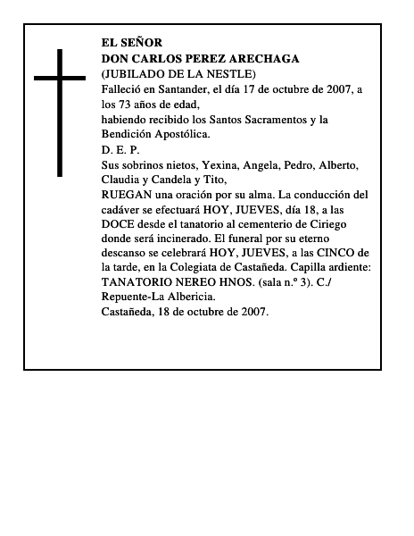 DON CARLOS PEREZ ARECHAGA