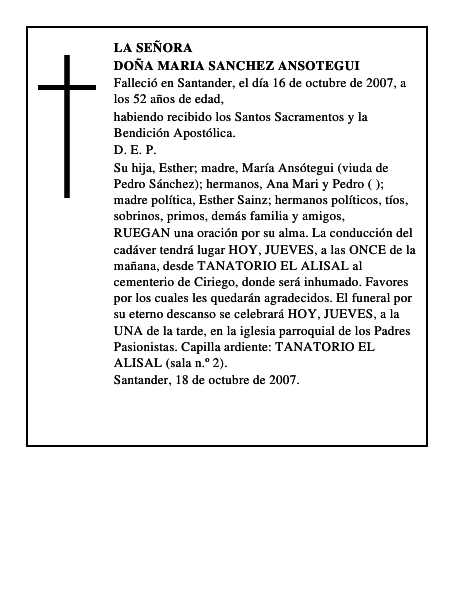 DOÑA MARIA SANCHEZ ANSOTEGUI