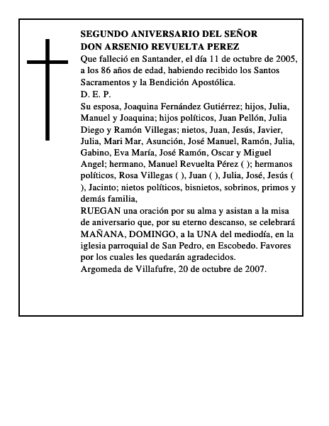 DON ARSENIO REVUELTA PEREZ