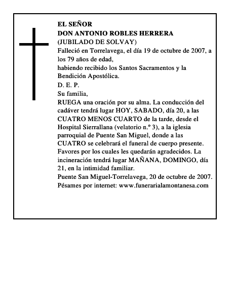 DON ANTONIO ROBLES HERRERA