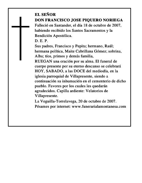 DON FRANCISCO JOSE PIQUERO NORIEGA