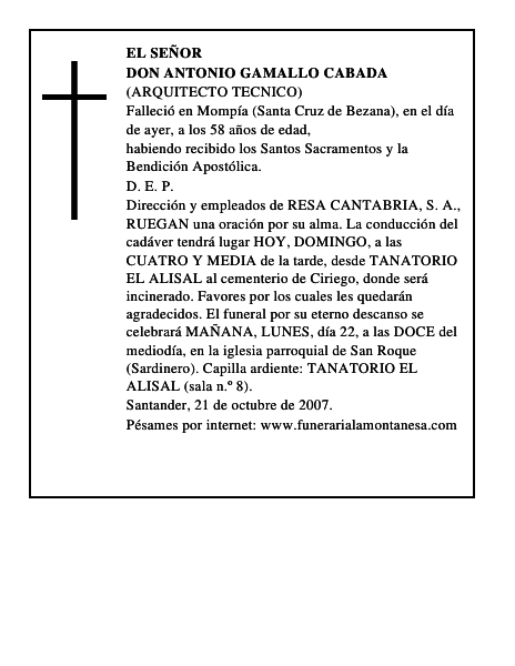 DON ANTONIO GAMALLO CABADA