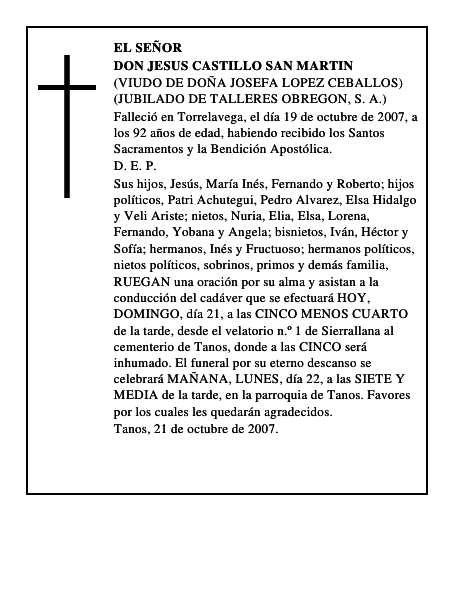 DON JESUS CASTILLO SAN MARTIN