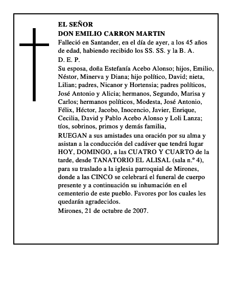 DON EMILIO CARRON MARTIN