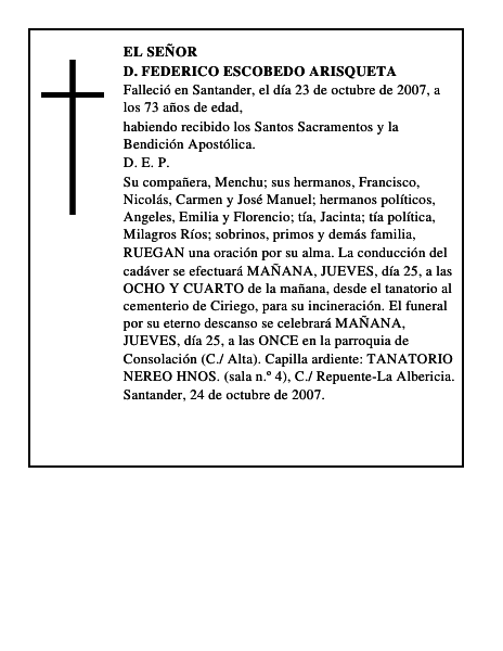 D. FEDERICO ESCOBEDO ARISQUETA