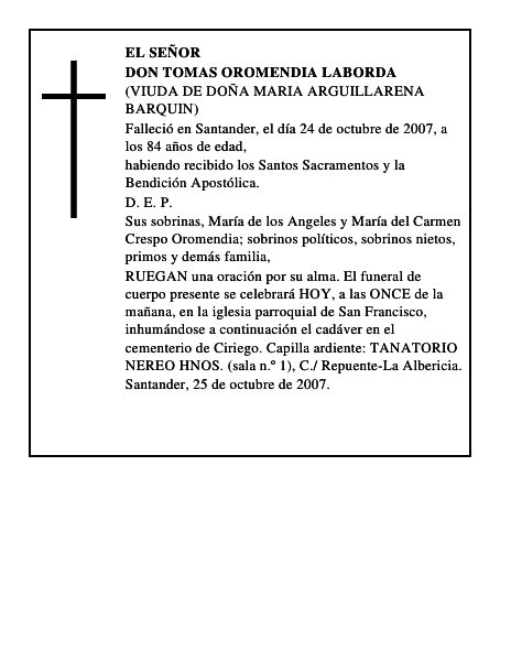 DON TOMAS OROMENDIA LABORDA