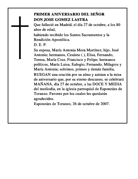 DON JOSE GOMEZ LASTRA