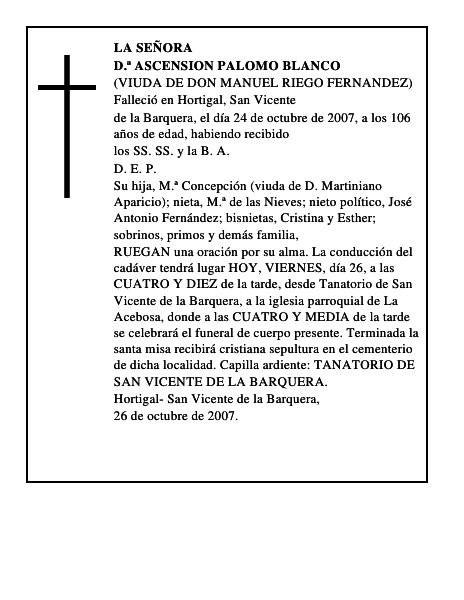 D.ª ASCENSION PALOMO BLANCO