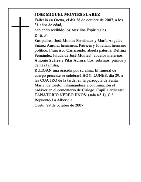 JOSE MIGUEL MONTES SUAREZ