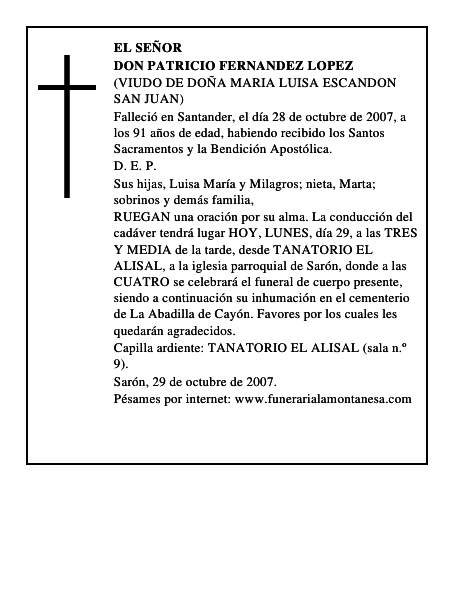 DON PATRICIO FERNANDEZ LOPEZ