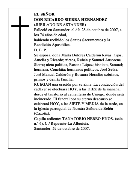 DON RICARDO SIERRA HERNANDEZ