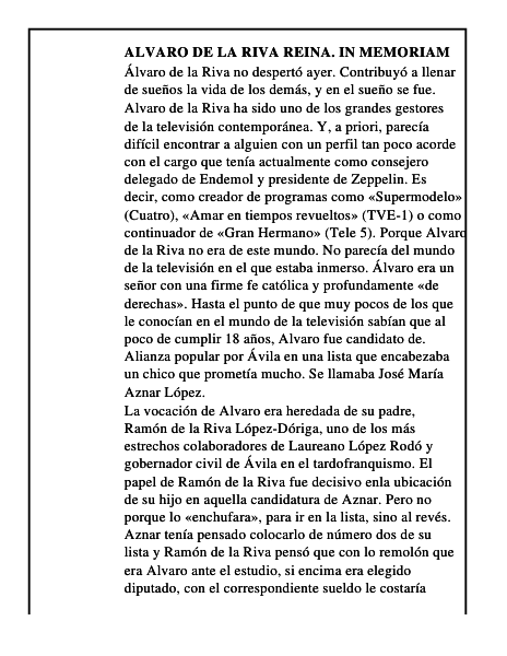 Alvaro de la Riva Reina. In memoriam