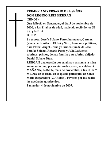 DON REGINO RUIZ HERRAN
