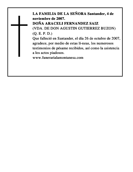 DOÑA ARACELI FERNANDEZ SAIZ