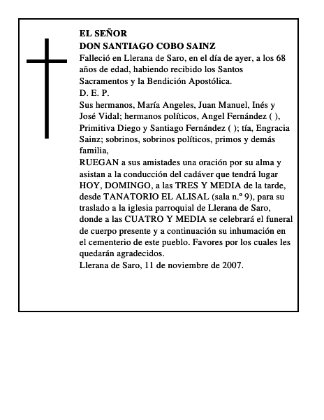 DON SANTIAGO COBO SAINZ