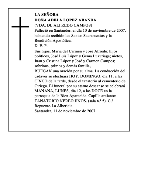 DOÑA ADELA LOPEZ ARANDA