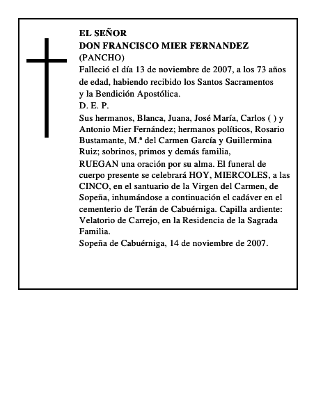 DON FRANCISCO MIER FERNANDEZ